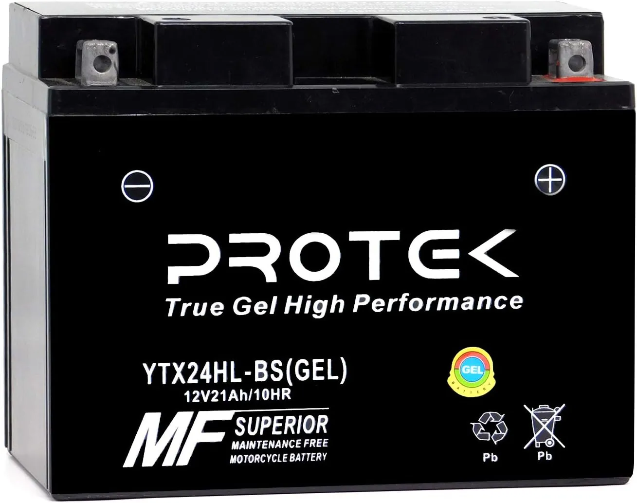 Protek YTX24HL YTX24HL-BS Y50-N18L-A 12V 21Ah Sealed AGM Gel Type Battery Maintenance Free For 1987-1998 Kawasaki VN 1500 Vulcan 88, 1986-2003 Kawasaki Voyager XII ZG 1200