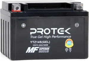 Protek YTZ14S UTZ14S CTZ14S ETZ14S 12V 11.2Ah Sealed AGM Gel Type Battery MF Factory Activated For Motorcycle Sports Bike Powersports ATV UTV 4 Wheeler Quad PWC