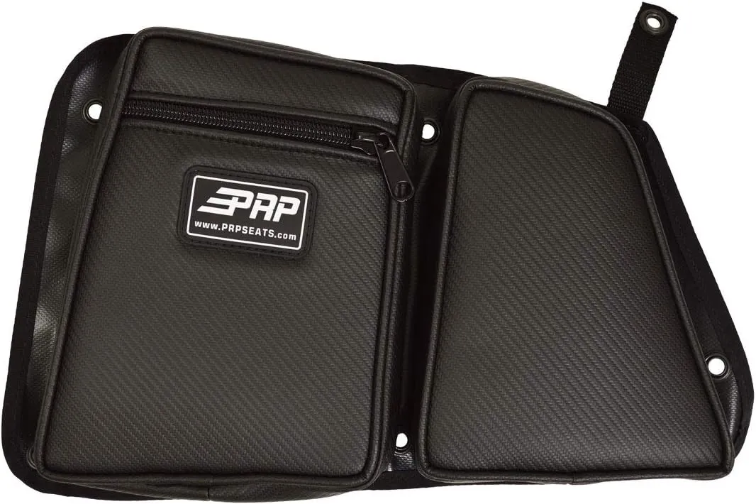 PRP Seats E40-210 Carbon Fiber Black Driver Side Rear Door Bag with Knee Pad