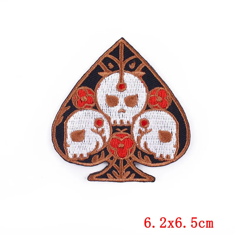 Punk Skull Patch Iron On Embroidered Patches For Clothing