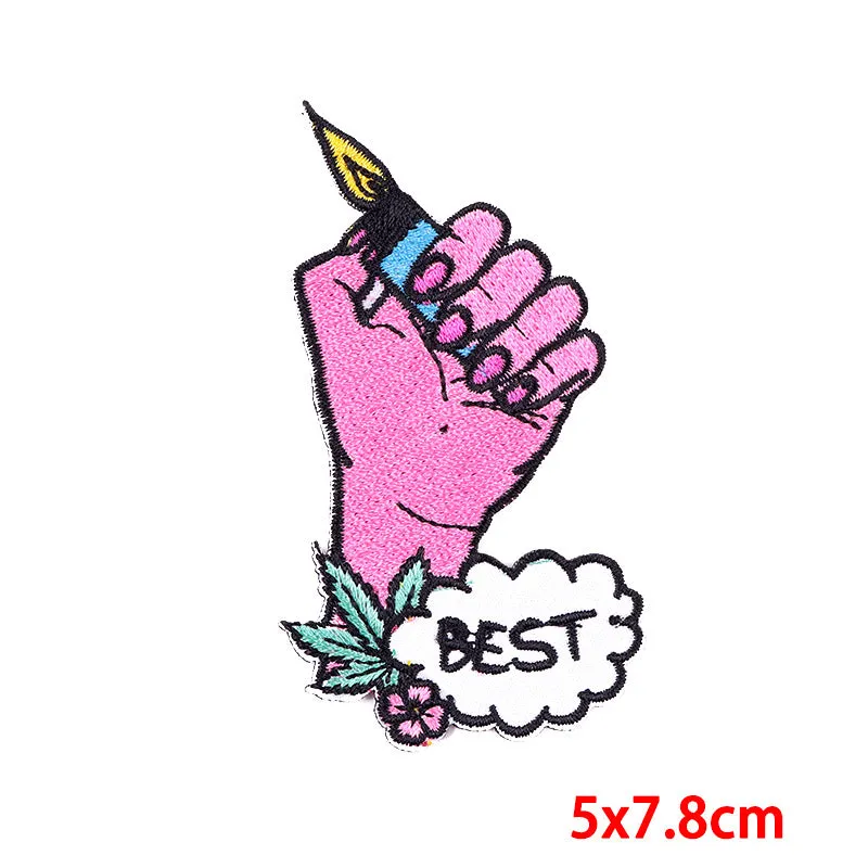 Punk Skull Patch Iron On Embroidered Patches For Clothing
