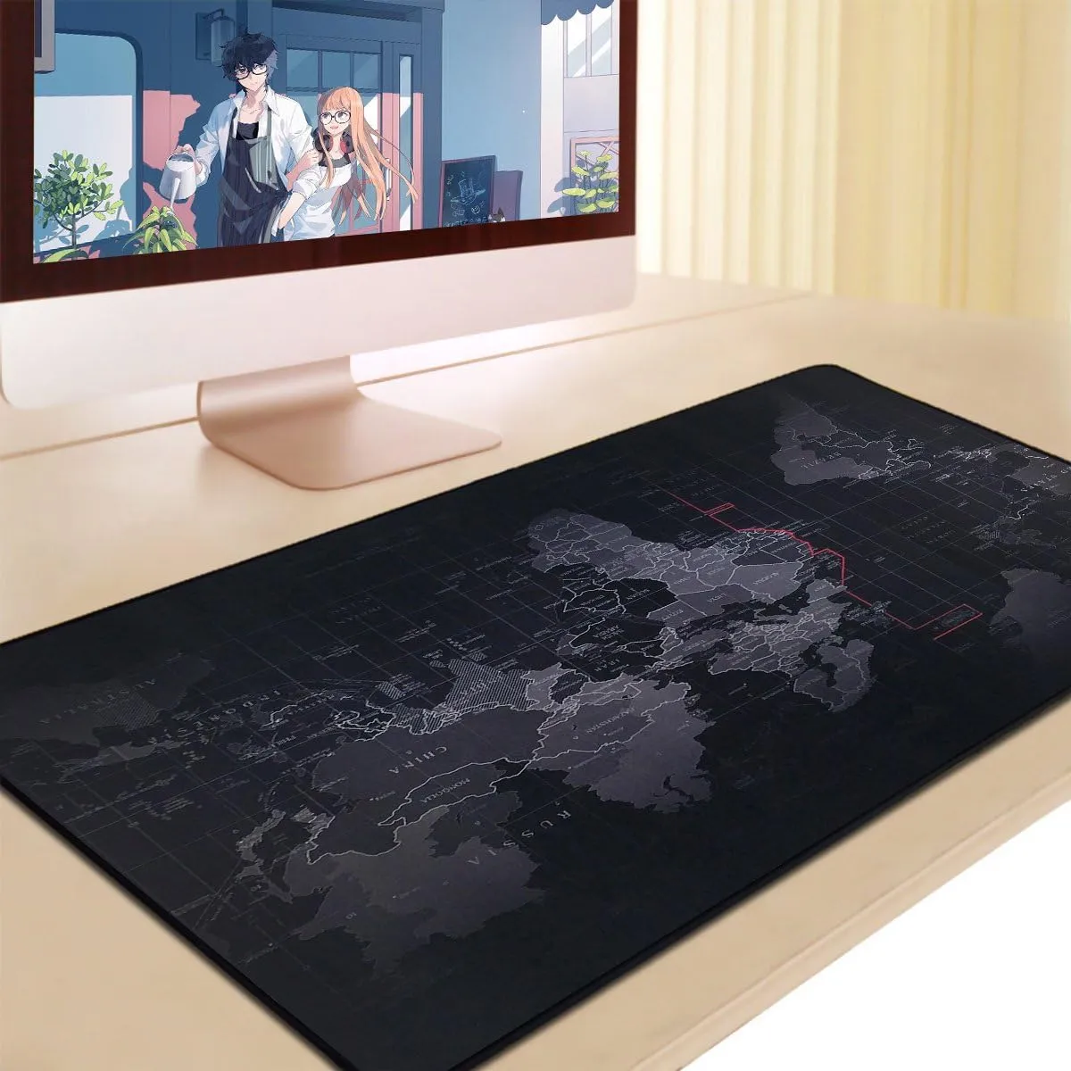 Qisan Large Gaming Mouse Pad Extended Size Mousepad for Computer Desktop PC Laptop 31.5"x11.8"x0.15" Keyboard Pad Desk Pad with Anti-Slip Rubber Base | Large Desk Mat for Keyboard and Mouse-3PCS Combo