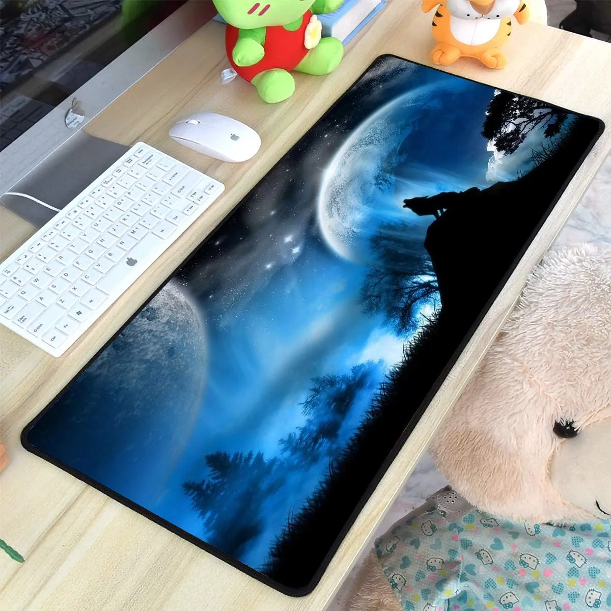 Qisan Large Gaming Mouse Pad Extended Size Mousepad for Computer Desktop PC Laptop 31.5"x11.8"x0.15" Keyboard Pad Desk Pad with Anti-Slip Rubber Base | Large Desk Mat for Keyboard and Mouse-3PCS Combo