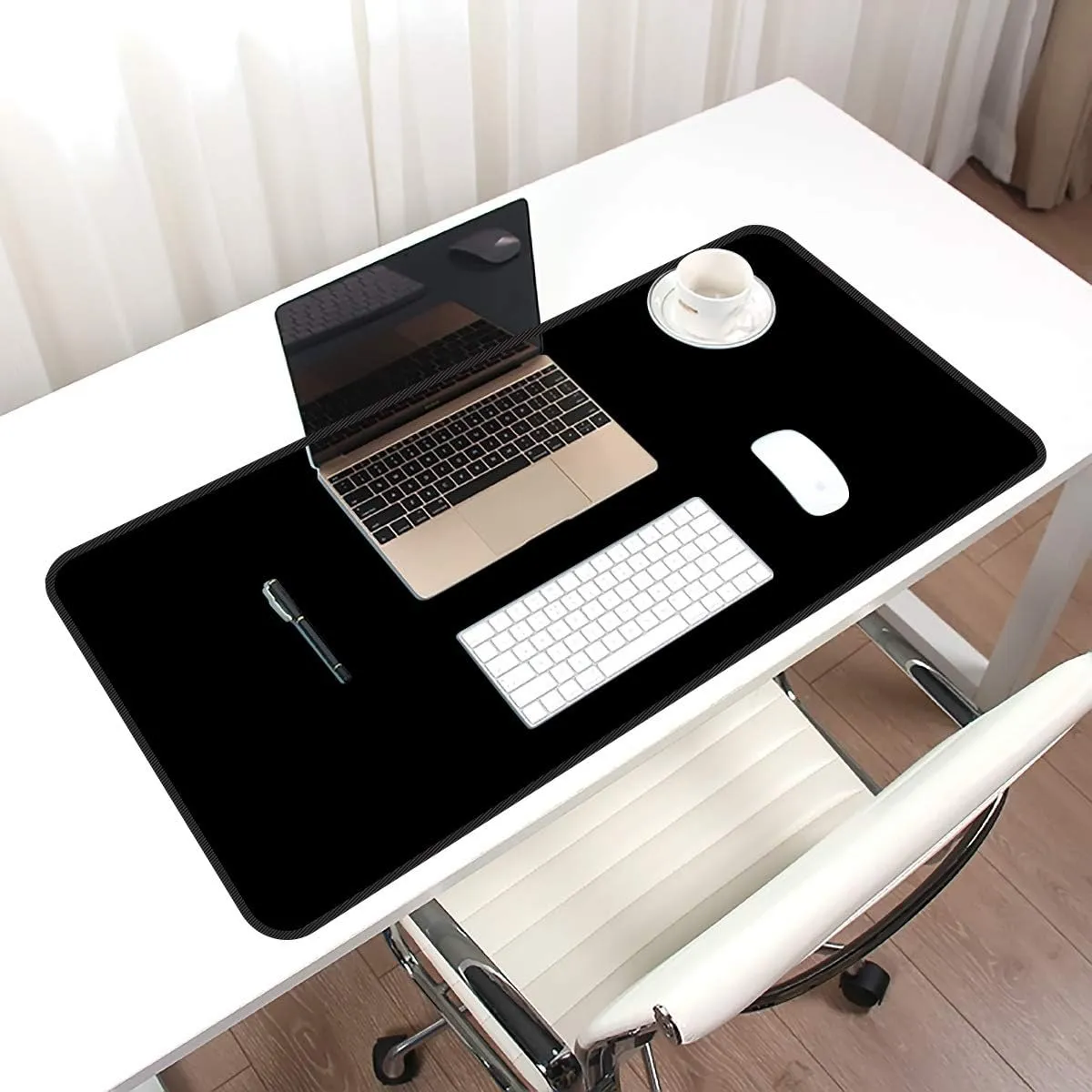 Qisan Large Gaming Mouse Pad Extended Size Mousepad for Computer Desktop PC Laptop 31.5"x11.8"x0.15" Keyboard Pad Desk Pad with Anti-Slip Rubber Base | Large Desk Mat for Keyboard and Mouse-Black