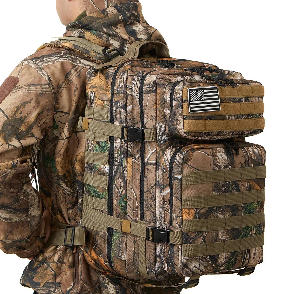 QT&QY Tactical Backpacks Outdoor 45L Large Capacity Man 3 Days Molle Hking Bags For Outdoor