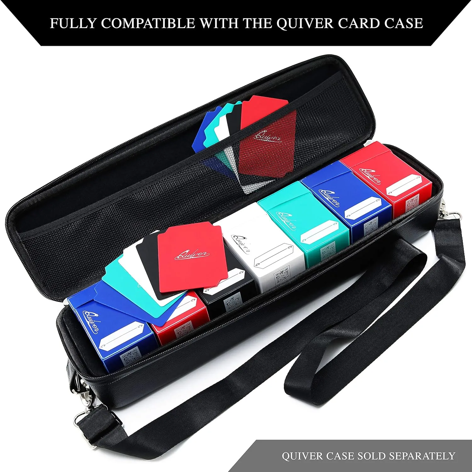Quiver Time 80  Standard Trading Card Deck Blocks Fits MTG Deck & Other TCG Cards - Set of 5 Commander Deck Box with 2 Dividers/Card Deck Box (White, Black, Blue, Red & Green)
