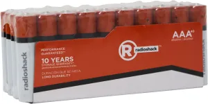 RadioShack Alkaline AAA Batteries, Mercury & Cadmium Free, 10-Year Storage Warranty, 1.5V, 40 Pack