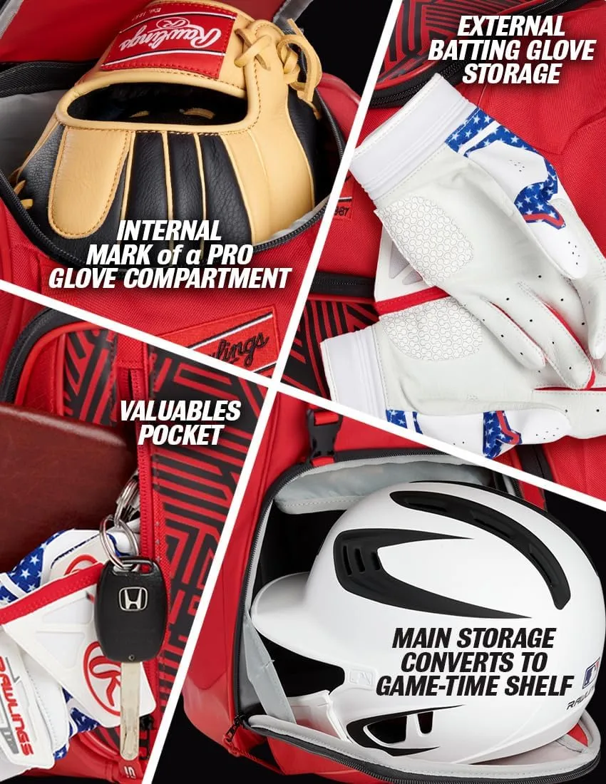 Rawlings | CHAOS Backpack Bag Series | T-Ball & Youth | Baseball & Fastpitch Softball | Multiple Colors
