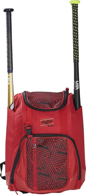 Rawlings | CHAOS Backpack Bag Series | T-Ball & Youth | Baseball & Fastpitch Softball | Multiple Colors