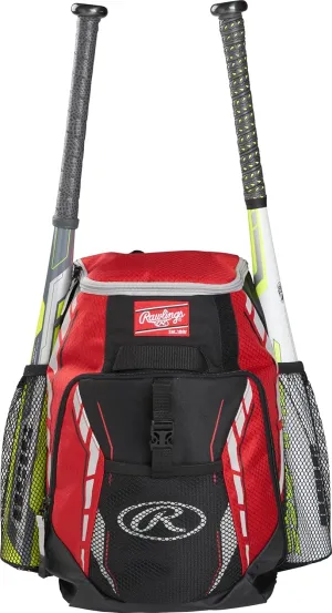 Rawlings | R400 Baseball & Softball Backpack Equipment Bag | T-Ball / Rec / Travel | Multiple Colors