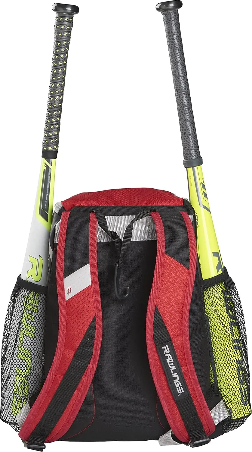 Rawlings | R400 Baseball & Softball Backpack Equipment Bag | T-Ball / Rec / Travel | Multiple Colors