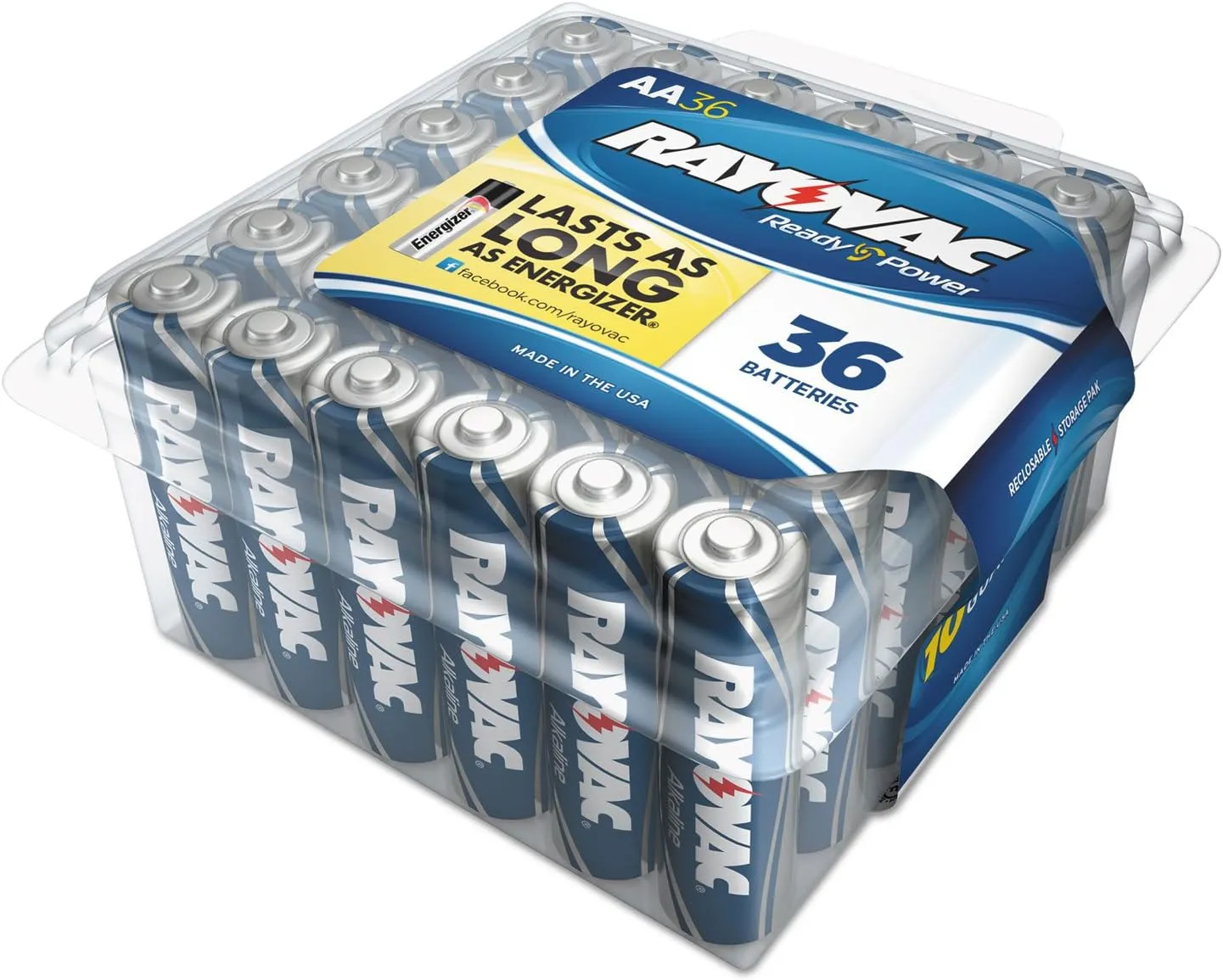 Rayovac 81536PPK High Energy Premium Alkaline Battery, AA, 36/Pack