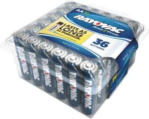 Rayovac 81536PPK High Energy Premium Alkaline Battery, AA, 36/Pack