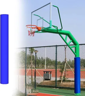 Red Blue Green Custom Round Pole Protector Fit 3" 4" 5" 6" 7" 8" 9" 10" Metal/Concrete/Cement Column, All-Weather Basketball Hoop Pole Pads/Garage Post Padding Cushion(Blue H - 6ft,Dia 9in)
