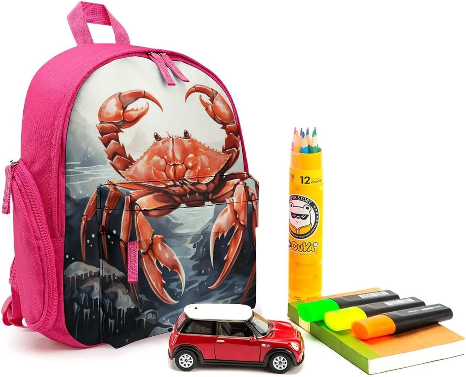 Red Crab Sea Travel Backpack Casual Bag Lightweight Hiking Backpacks for Business, Travelling, Hiking