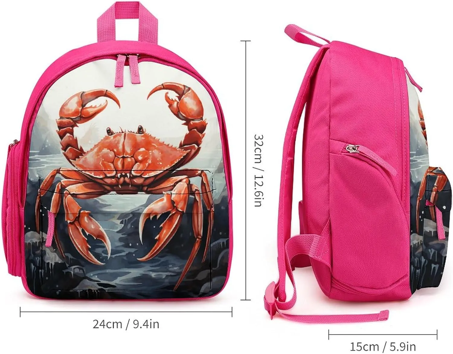 Red Crab Sea Travel Backpack Casual Bag Lightweight Hiking Backpacks for Business, Travelling, Hiking