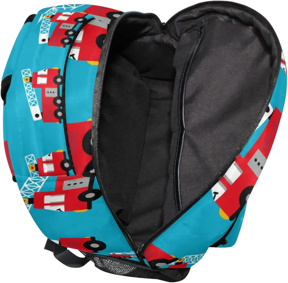 Red Fire Truck Boys Girls Kids School Backpacks Bookbag, Elementary School Bag Travel Backpack Daypack