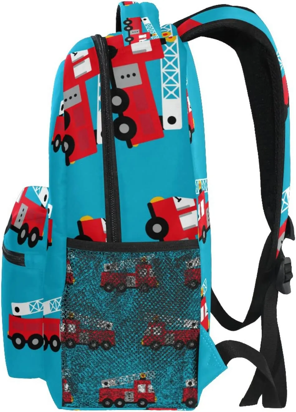 Red Fire Truck Boys Girls Kids School Backpacks Bookbag, Elementary School Bag Travel Backpack Daypack