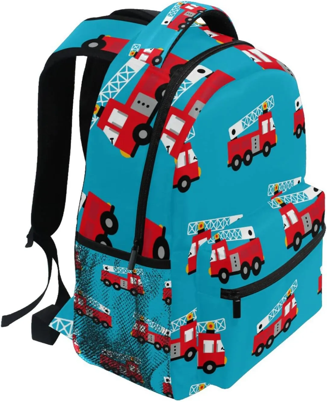 Red Fire Truck Boys Girls Kids School Backpacks Bookbag, Elementary School Bag Travel Backpack Daypack