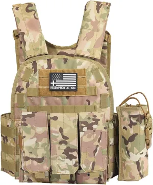 Redemption Tactical “Sentry 2.0” PALS Molle Airsoft Paintball Vest with Side Cummerbund, and Pouches
