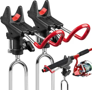 ReeMoo 2Pack Fishing Rod Holders for Bank Fishing, Fishing Pole Holders for Ground, 360 Degree Adjustable Universal Fishing Pole Stand Equipment, Relax Your Hands