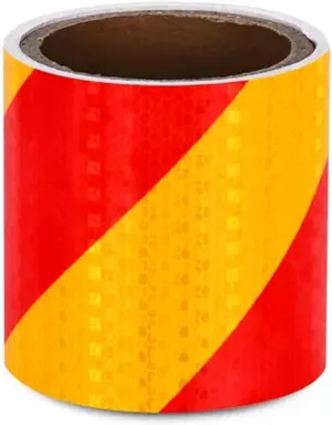 Reflective tape,Red/Yellow Reflective Tape, Outdoor Waterproof Security Marking Stickers, High Visibility Self Adhesive Safety Warning Tape for Trailers, Trucks, Bicycle, Stroller, Cars(10cm x 3 meter