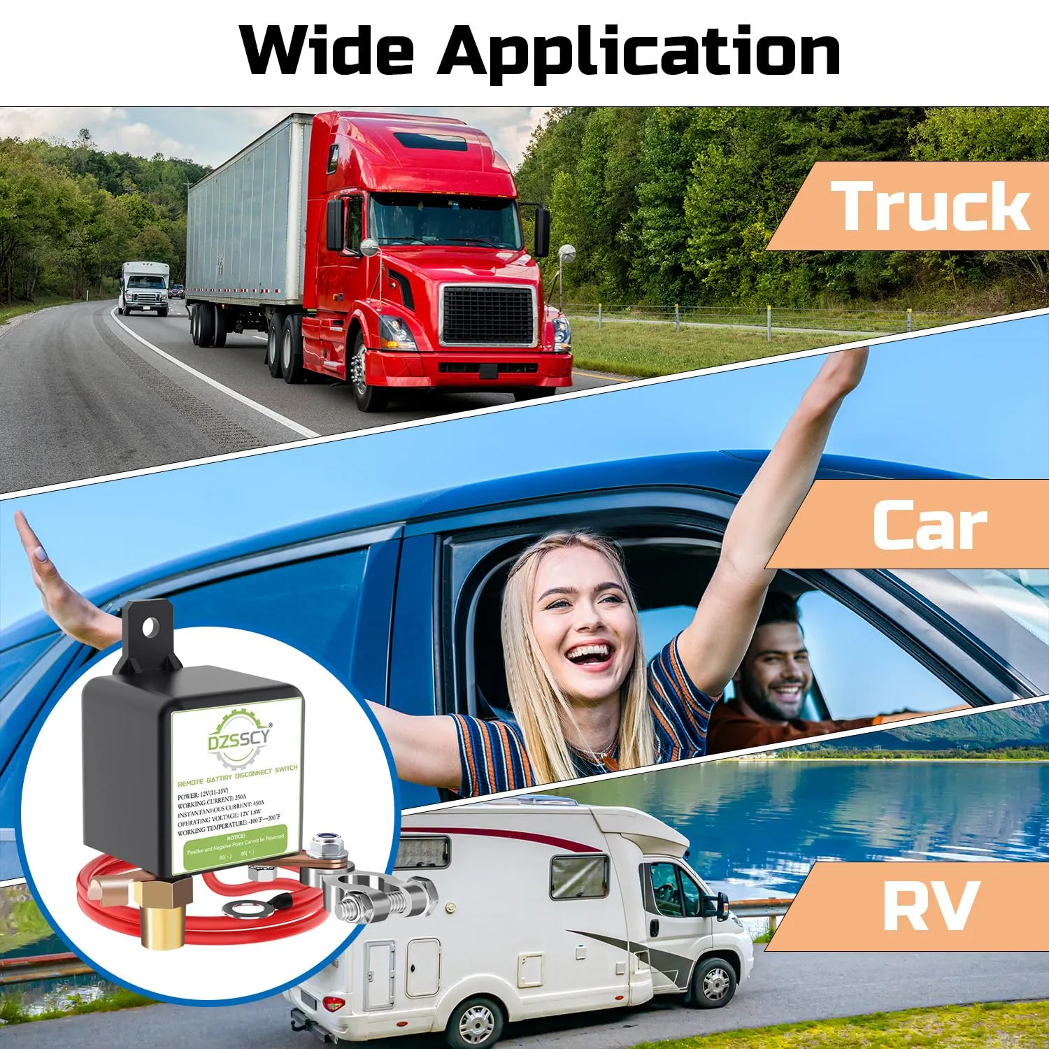 Remote Battery Disconnect Switch 12v, 250A, Battery Cut Off Switch Anti-Theft, Prevent Battery Drain, Remote Battery Kill Switch for Car, Disconnect Negative Car Kill Switch Anti-Theft, Truck
