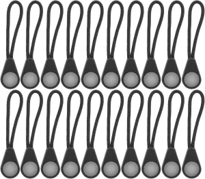 RiToEasysports 20Pcs Zipper Pull, Zipper Puller in The Dark AntiLost for Outdoor Mountaineering Camping for Backpacks, Jackets, Luggage, Purses, Handbags