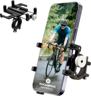 ROCKBROS Bike Phone Mount Handlebar Holder 360° Rotatable Aluminum Cell Phone Holder for Bicycles, Motorcycles & E-Bikes