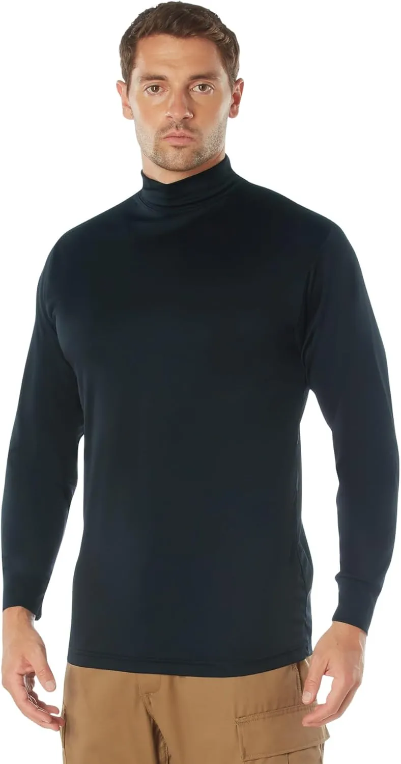 Rothco Moisture Wicking Mock Turtleneck - Quick-Dry Casual Mock Neck Long Sleeve Solid Color Top for Men