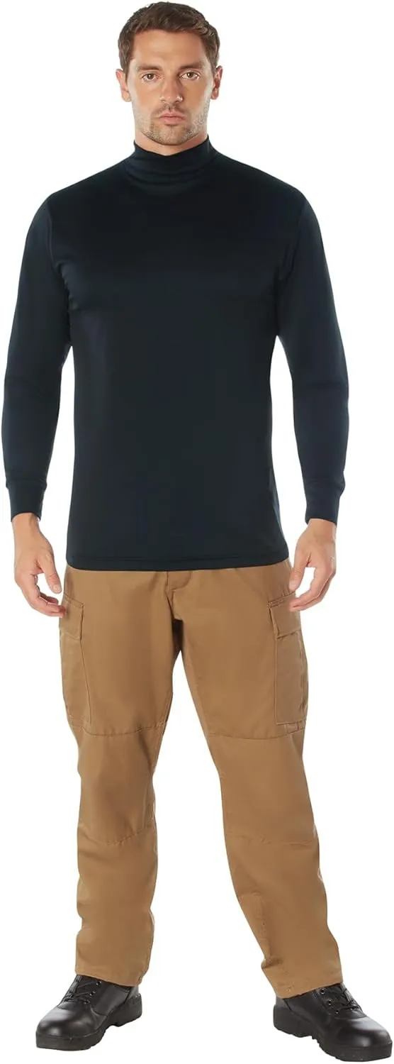 Rothco Moisture Wicking Mock Turtleneck - Quick-Dry Casual Mock Neck Long Sleeve Solid Color Top for Men