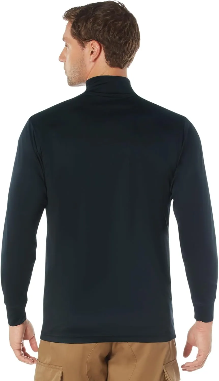 Rothco Moisture Wicking Mock Turtleneck - Quick-Dry Casual Mock Neck Long Sleeve Solid Color Top for Men