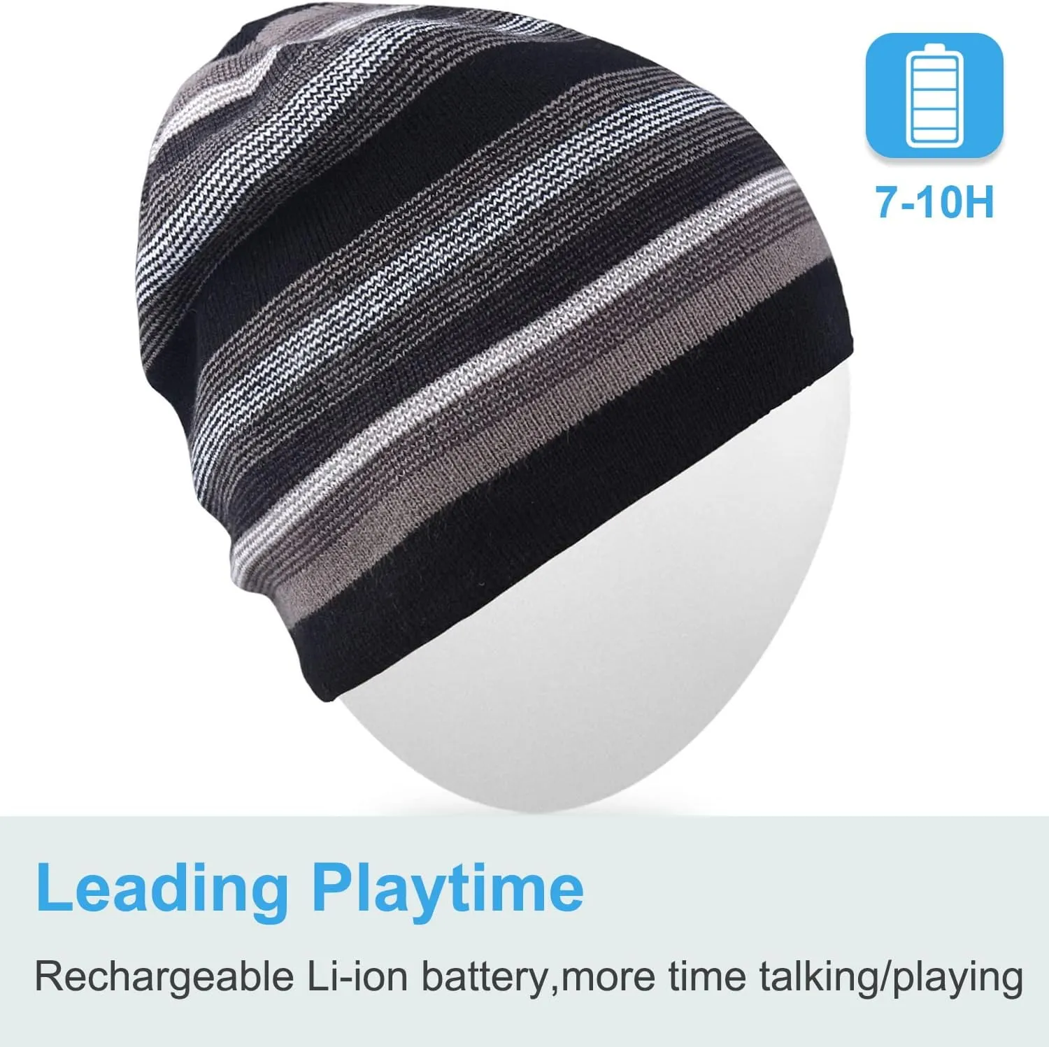 Rotibox Washable Bluetooth Beanie Hat with Wireless Stereo Over Ear Headphones Headsets Earphone Speaker Hands Free