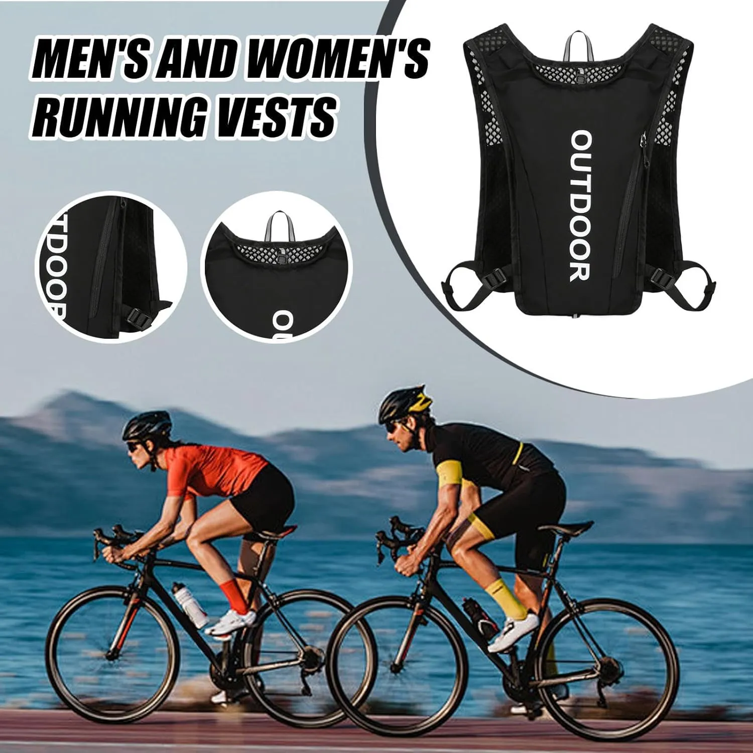 Running Vest, Water Backpack | 5L Running Water Backpacks,Adjustable Chest Straps Cycling Bag, Runners Equipment for Outdoor Hiking, Cycling Competition