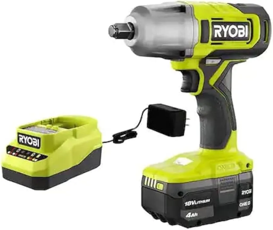 RYOBI ONE  18V Cordless 1/2 in. Impact Wrench Kit with 4.0 Ah Battery and Charger, (PCL265K1)