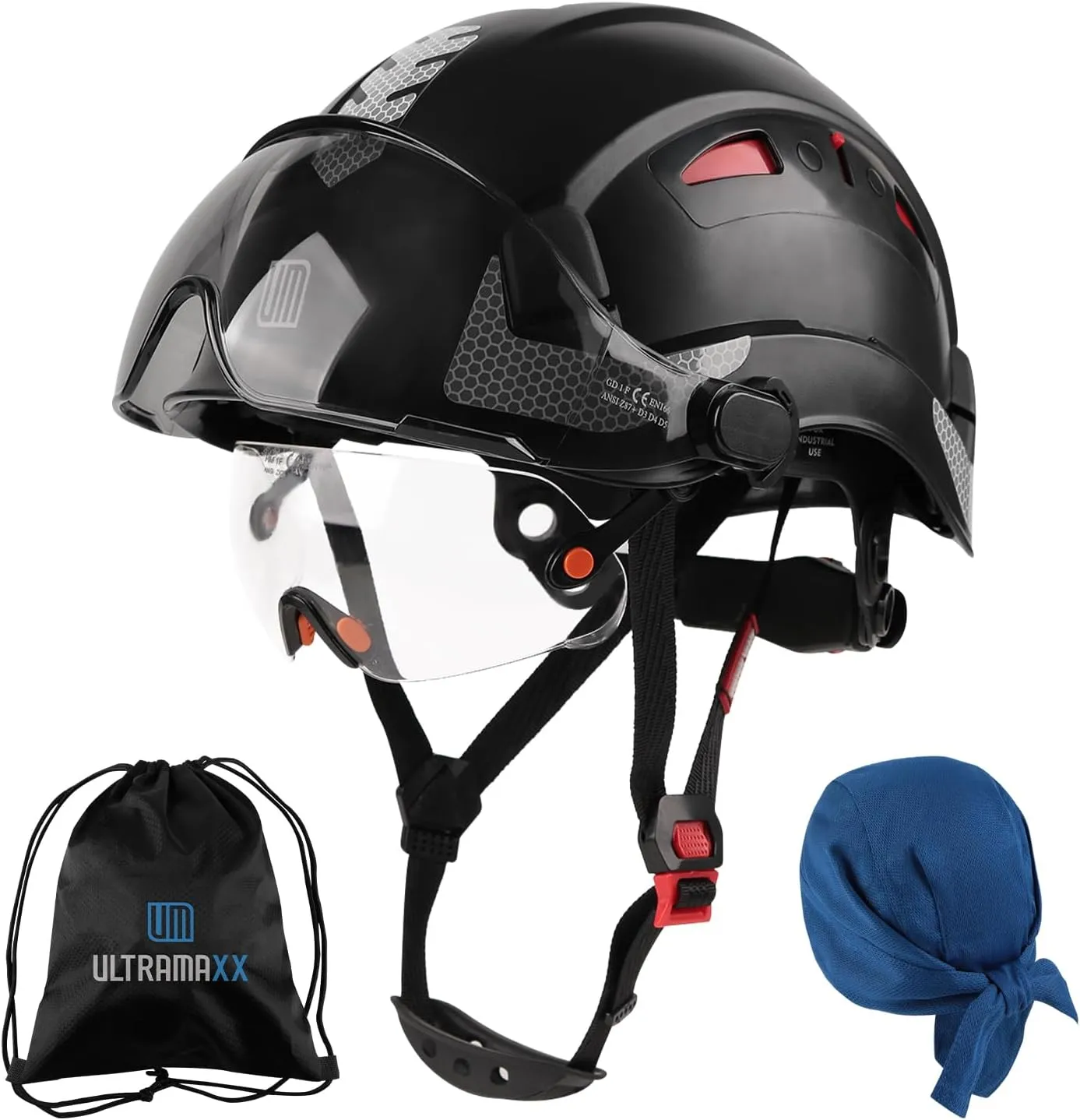 Safety Helmet with Build-in Visor, Hard Hat with Vented Design, ANSI Z89.1 Certified, Ideal for Industrial and Construction