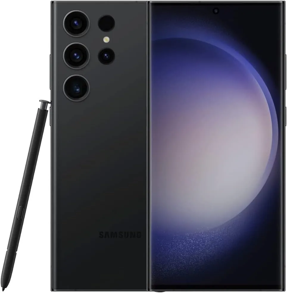 SAMSUNG Galaxy S23 Ultra 5G (256GB, 8GB) 6.8" AMOLED 2X, 200MP Camera, Global Volte (Fully Unlocked for AT&T, Verizon, T-Mobile, Global) S918U (w/ 25W Super Fast Charger, Phantom Black) (Renewed)
