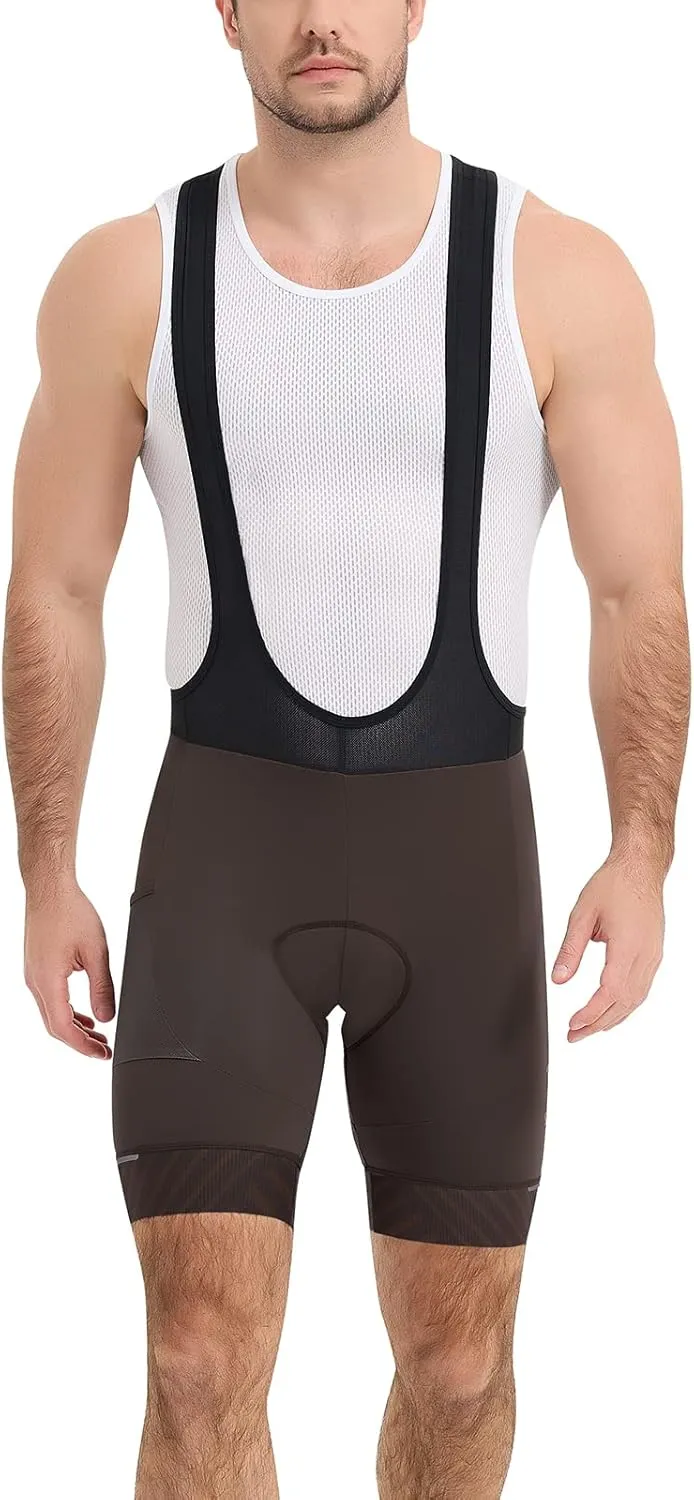 Santic Cycling Bib Shorts Men Padded Cycling Bib Tights Men Bike Bibs with Pocket