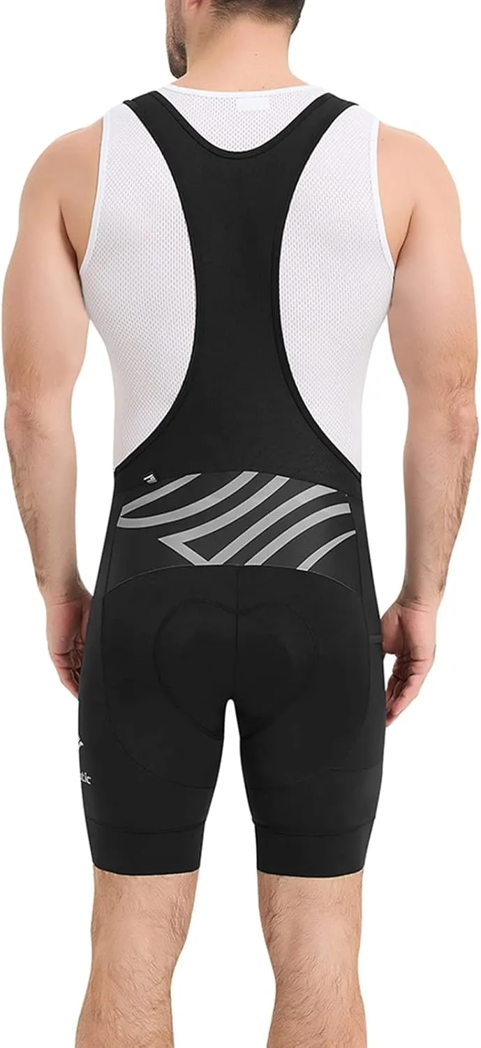 Santic Cycling Bib Shorts Men Padded Cycling Bib Tights Men Bike Bibs with Pocket