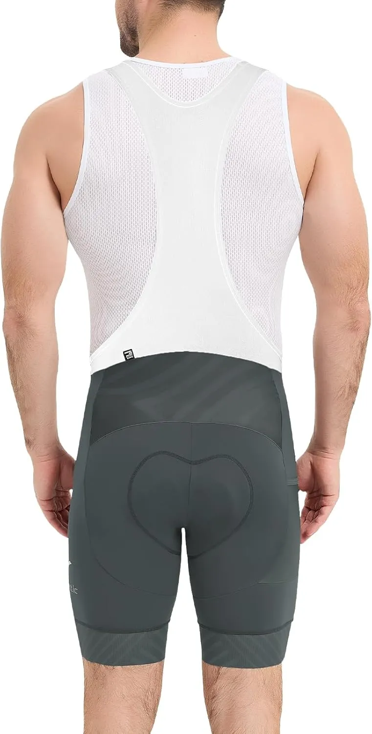 Santic Cycling Bib Shorts Men Padded Cycling Bib Tights Men Bike Bibs with Pocket