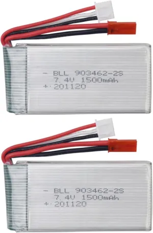 sea jump 2PCS 7.4V 1500mah Lithium Battery for WLTOYS V913 Remote Control Helicopter Accessories L959 High Speed-Remote Control Car Battery WL912 RC Boat