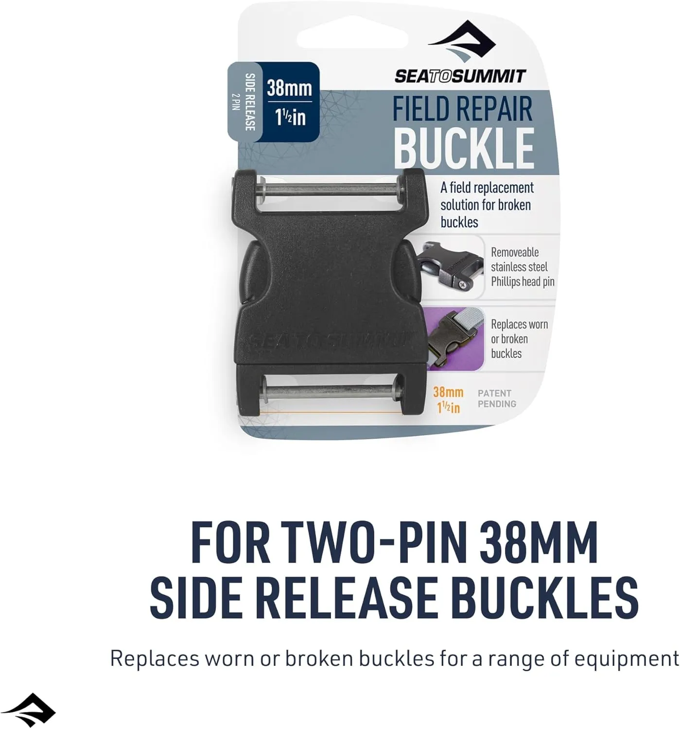 Sea to Summit Field Repair Buckle - Side Release, 2 Pin, 3-pack