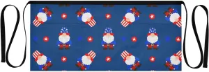 Serving Apron 4th Of July Independence Day Red and Blue Dwarfs Small Waist Apron 12-inch Water Resistant mandil para mujer