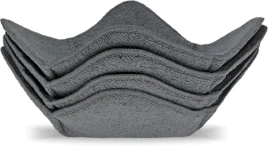 Set of 4 Plate Huggers - Microwave Plate Holder - Reusable Large Bowl Holders - Washable Microwave Plate Hugger - for Hot and Cold Bowls, Dishes and Plate Holders for Microwave (Grey)