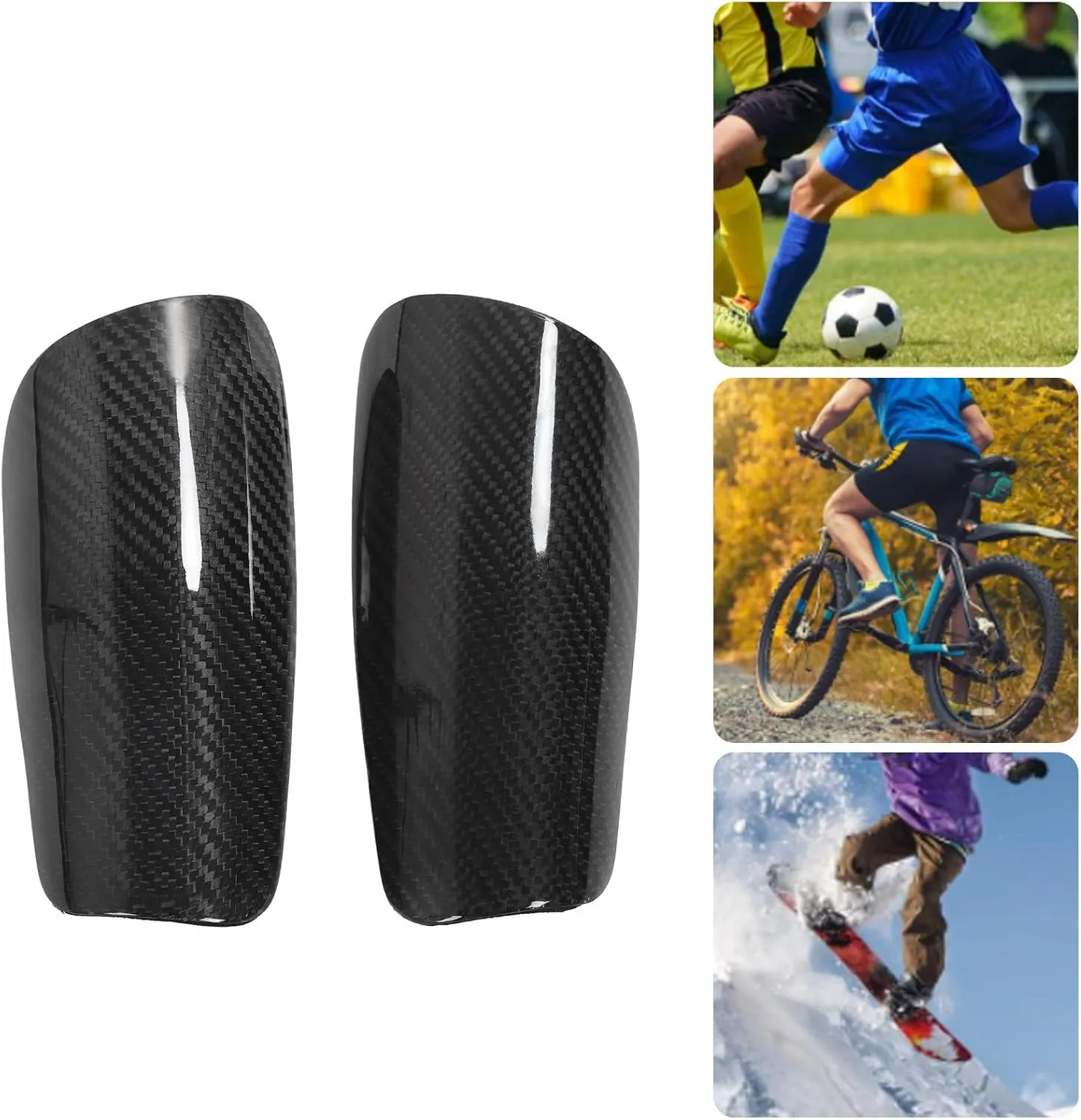 Shin Pad, Carbon Fiber Cushion Ergonomic Soccer Equipment Modern Design 1 Pair with Storage Bag for Training for Kids
