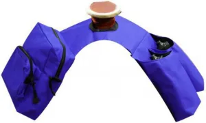 Showman Blue Insulated Cordura Trail Riding Horn Saddle Bag 2 Zipper Pockets and 2 Water Bottle Holders with Water Bottles