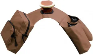 Showman Brown Insulated Cordura Trail Riding Horn Saddle Bag 2 Zipper Pockets and 2 Water Bottle Holders with Water Bottles