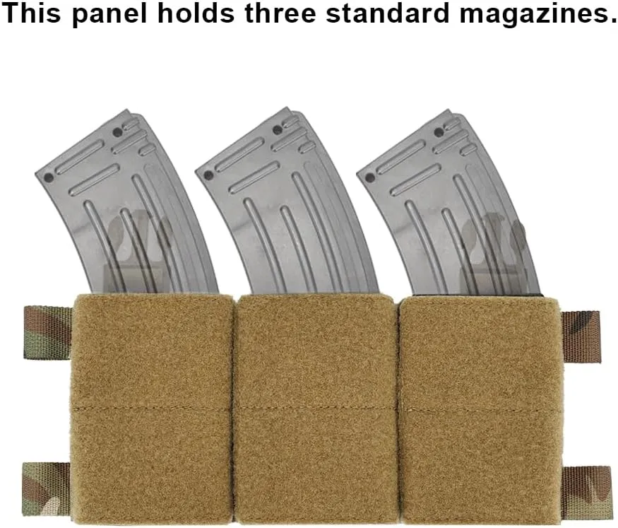 SINAIRSOFT Tactical Triple Magazine Pouch Hook Loop Panel for 5.56 7.62 Mag Pouches Tactical Placard Airsoft Chest rig Accesories