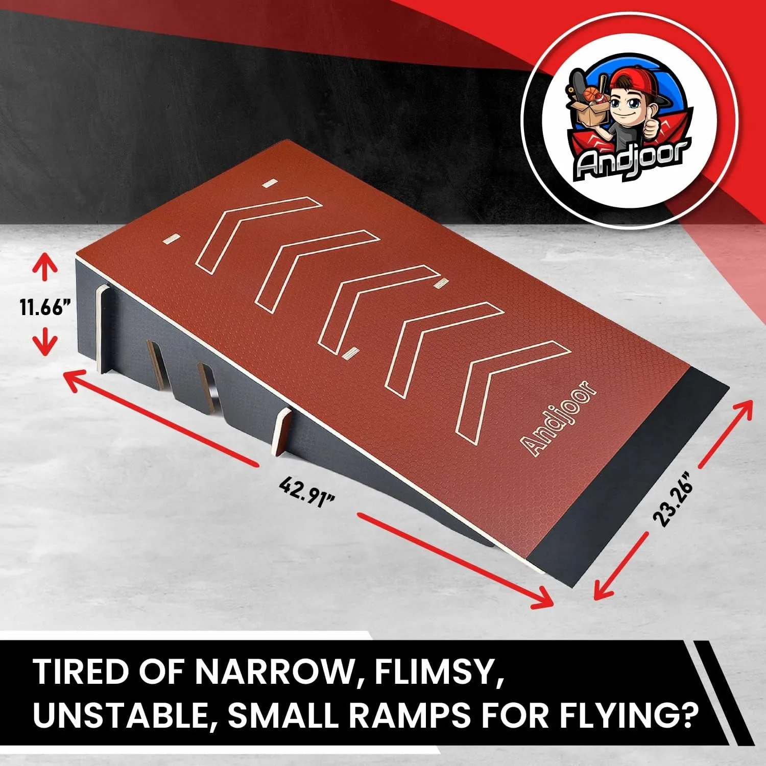 Skateboard & Bike Ramp - Scooter, BMX, RC Car & Skate Ramp for Kids - Display Stand Holder