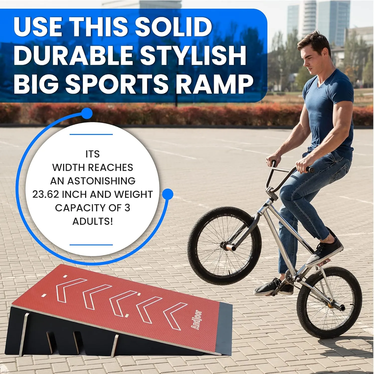 Skateboard & Bike Ramp - Scooter, BMX, RC Car & Skate Ramp for Kids - Display Stand Holder